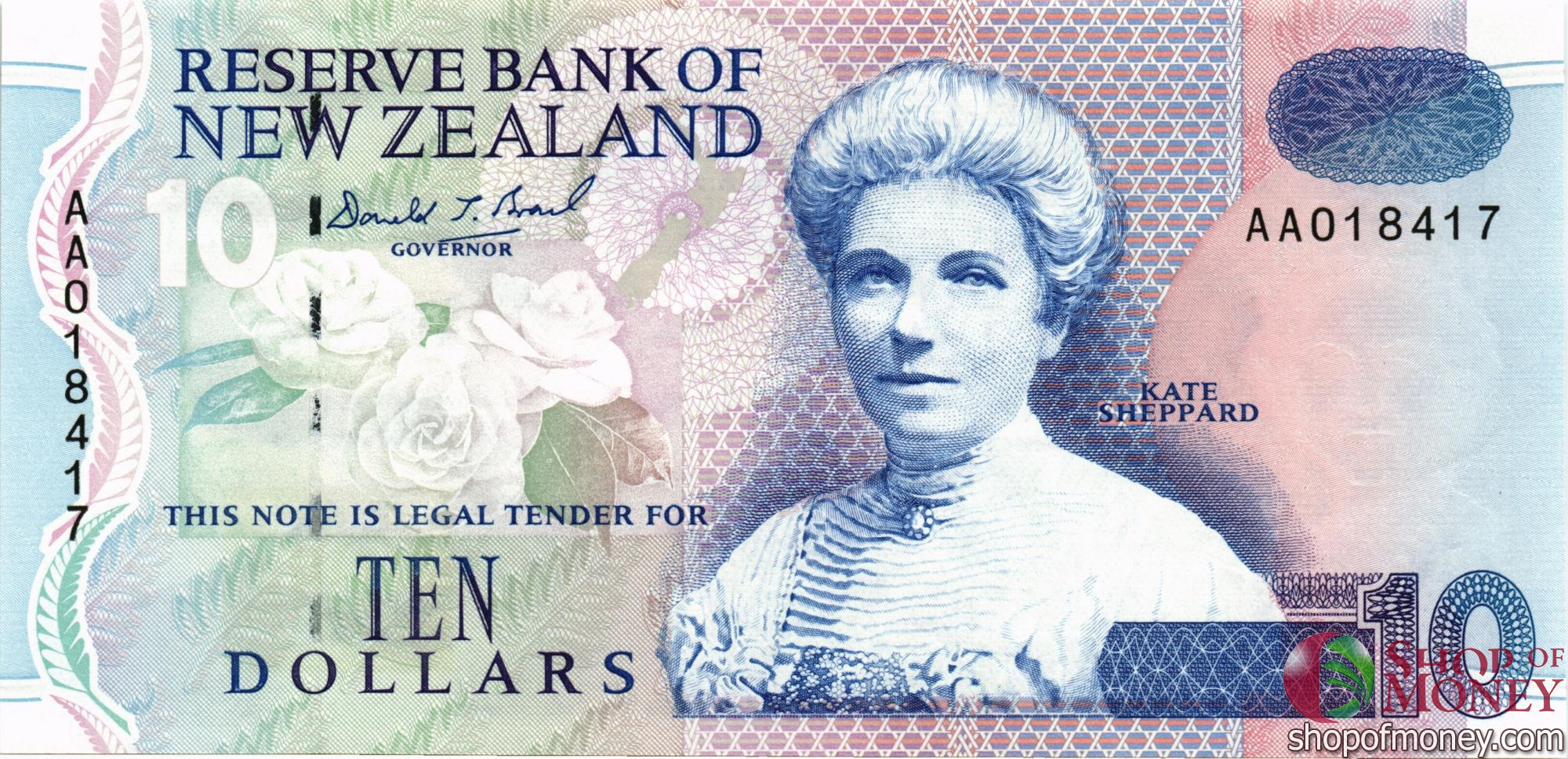 НОВАЯ ЗЕЛАНДИЯ 10 ДОЛЛАРОВ (-AA-) мини 1