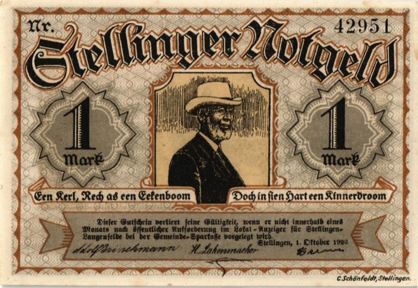 ГЕРМАНИЯ 1 МАРКА (НОТГЕЛЬД) мини 1