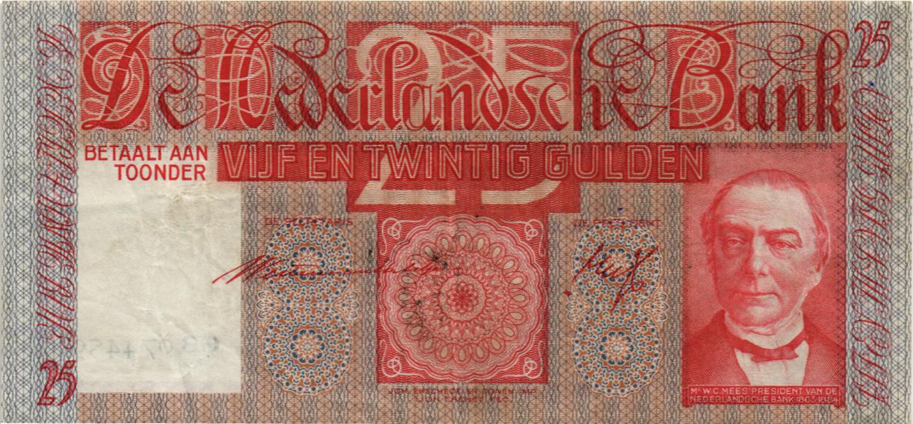 НИДЕРЛАНДЫ 25 ГУЛЬДЕНОВ (24.01.1941) мини 1