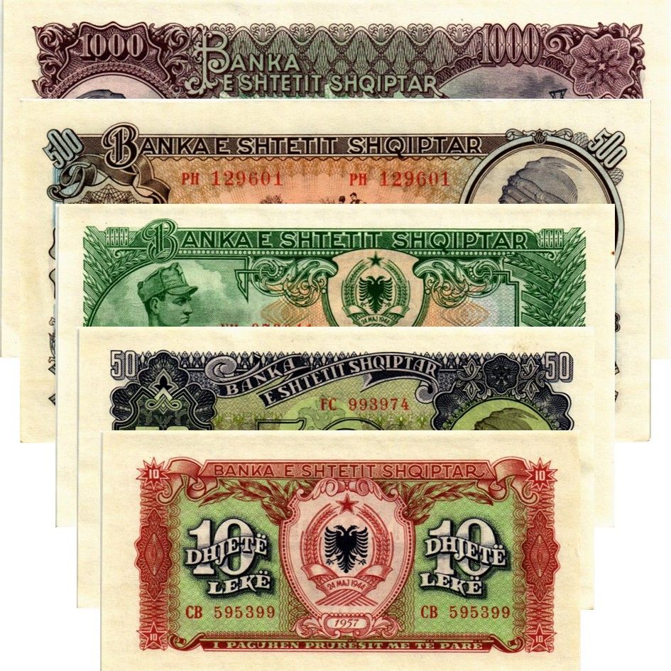 АЛБАНИЯ НАБОР 1000-500-100-50-10 ЛЕК мини 1