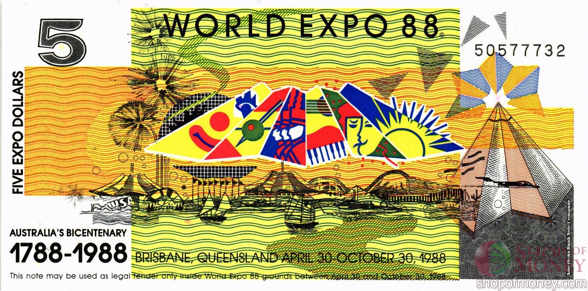 АВСТРАЛИЯ 5 ЭКСПО ДОЛЛАРА
