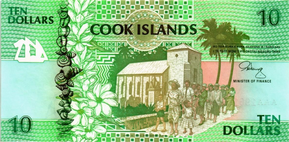 ОСТРОВА КУКА 10 ДОЛЛАРОВ мини 1