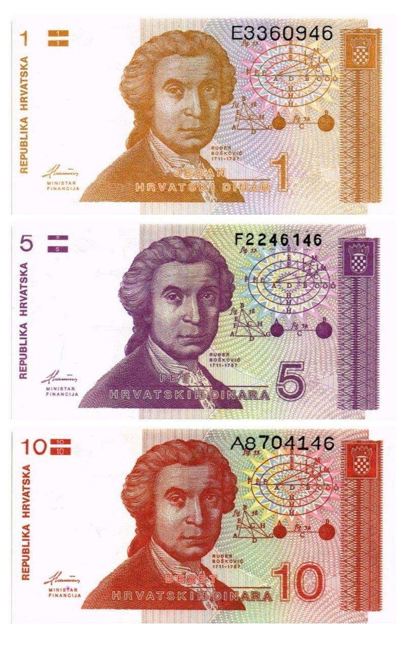 ХОРВАТИЯ НАБОР 1-5-10 ДИНАР мини 1