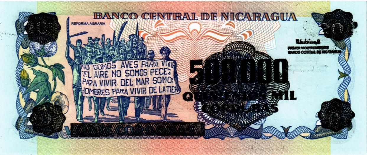 НИКАРАГУА 500000 КОРДОБА (НАДПЕЧАТКА) мини 2