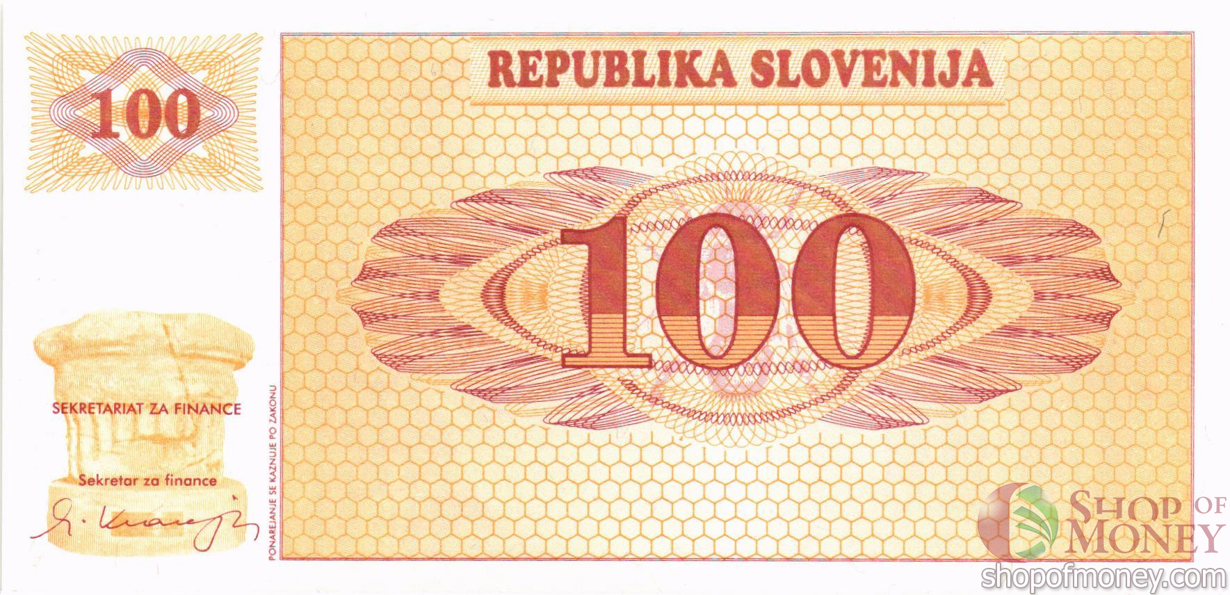 СЛОВЕНИЯ 100 ТОЛАРА мини 1