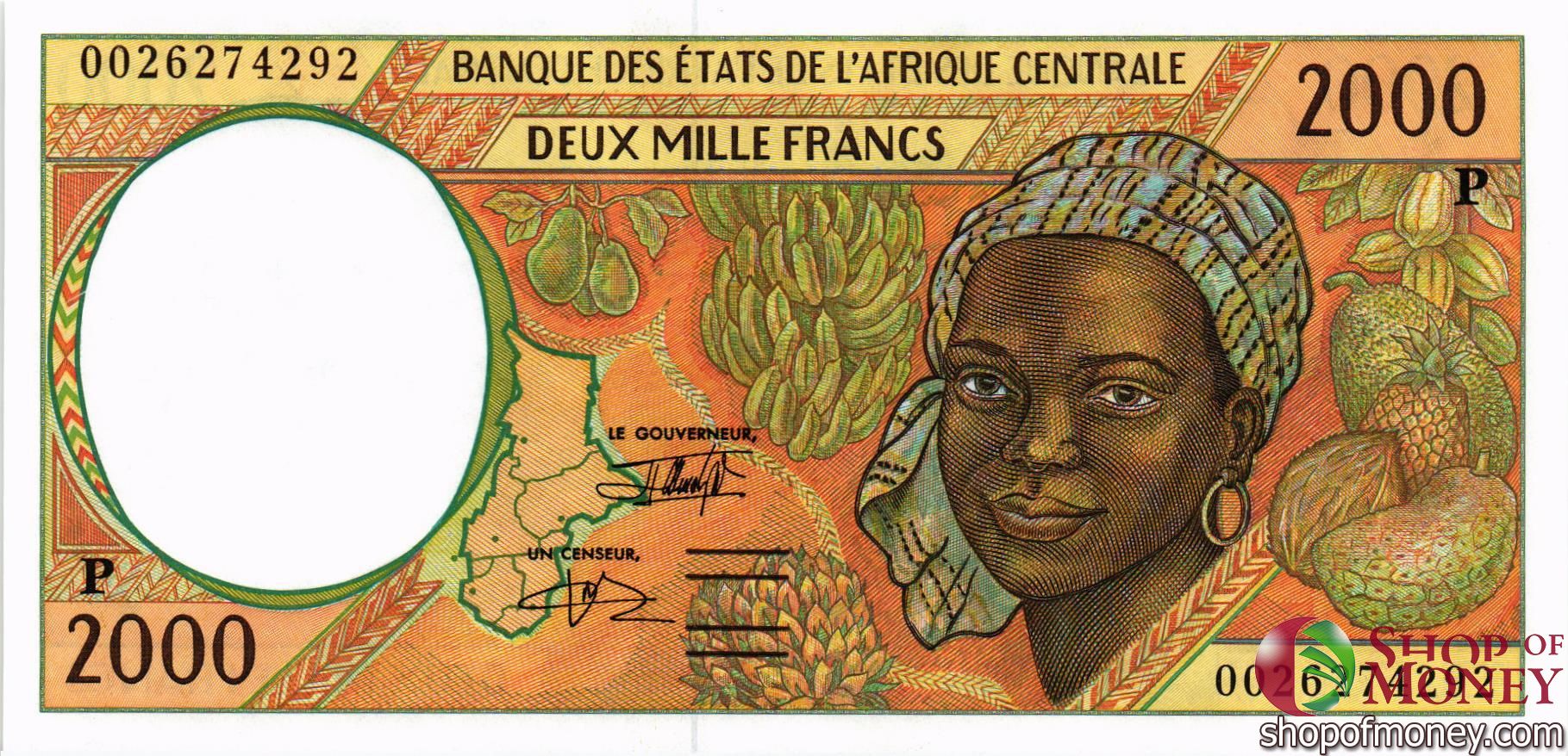 CAS - ЧАД 2000 ФРАНКОВ (P) мини 1