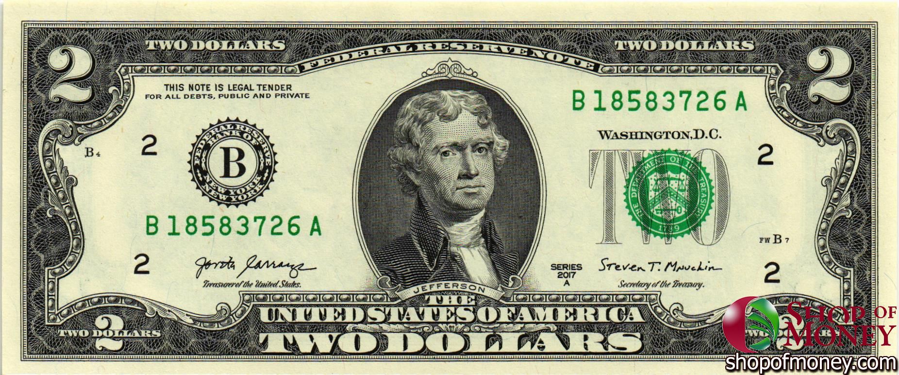 США 2 ДОЛЛАРА (B-Нью-Йорк) мини 1