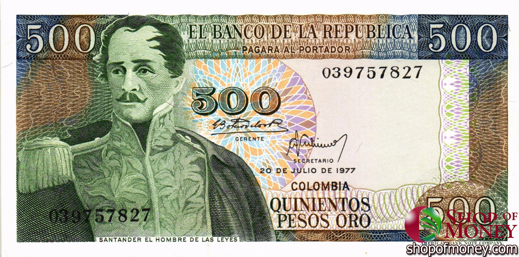 КОЛУМБИЯ 500 ПЕСО (20.07.1977) мини 1