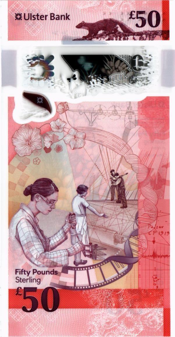 СЕВЕРНАЯ ИРЛАНДИЯ 50 ФУНТОВ (ULSTER BANK) СЕРИЯ -АА- мини 2