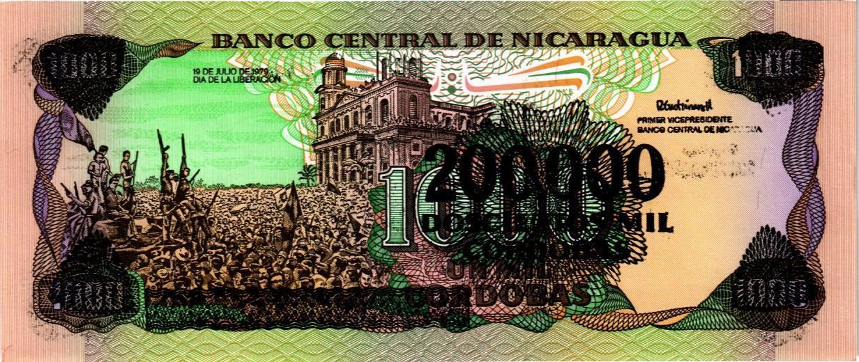 НИКАРАГУА 200000 КОРДОБА (НАДПЕЧАТКА) мини 2