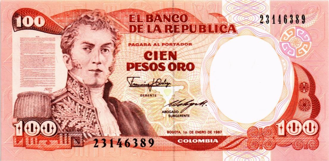 КОЛУМБИЯ 100 ПЕСО (01.01.1987)