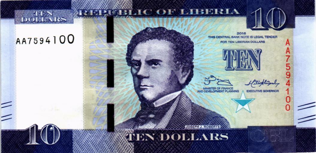 ЛИБЕРИЯ 10 ДОЛЛАРОВ (-AA- ПРЕФИКС)