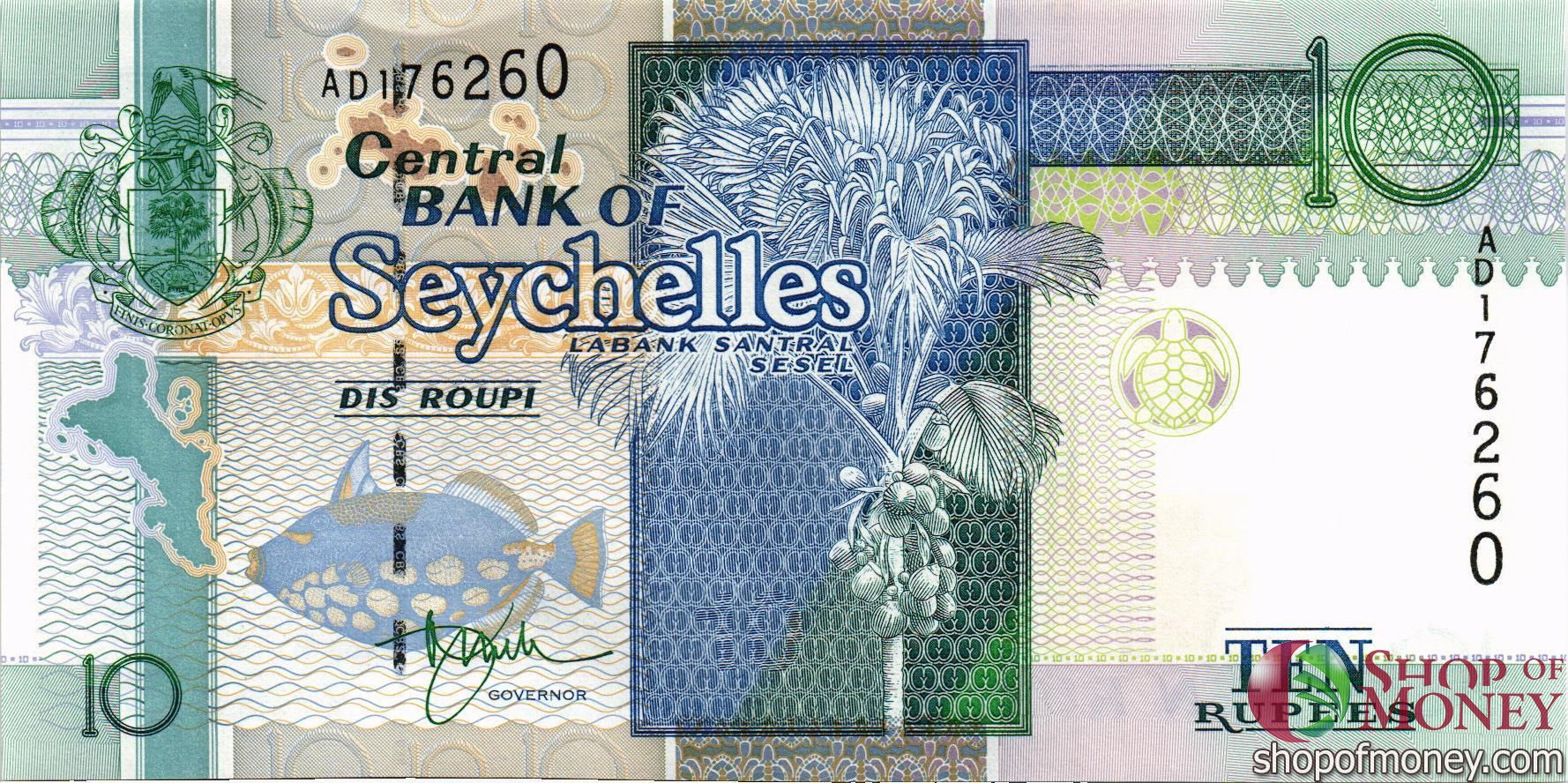 СЕЙШЕЛЬСКИЕ ОСТРОВА 10 РУПИЙ