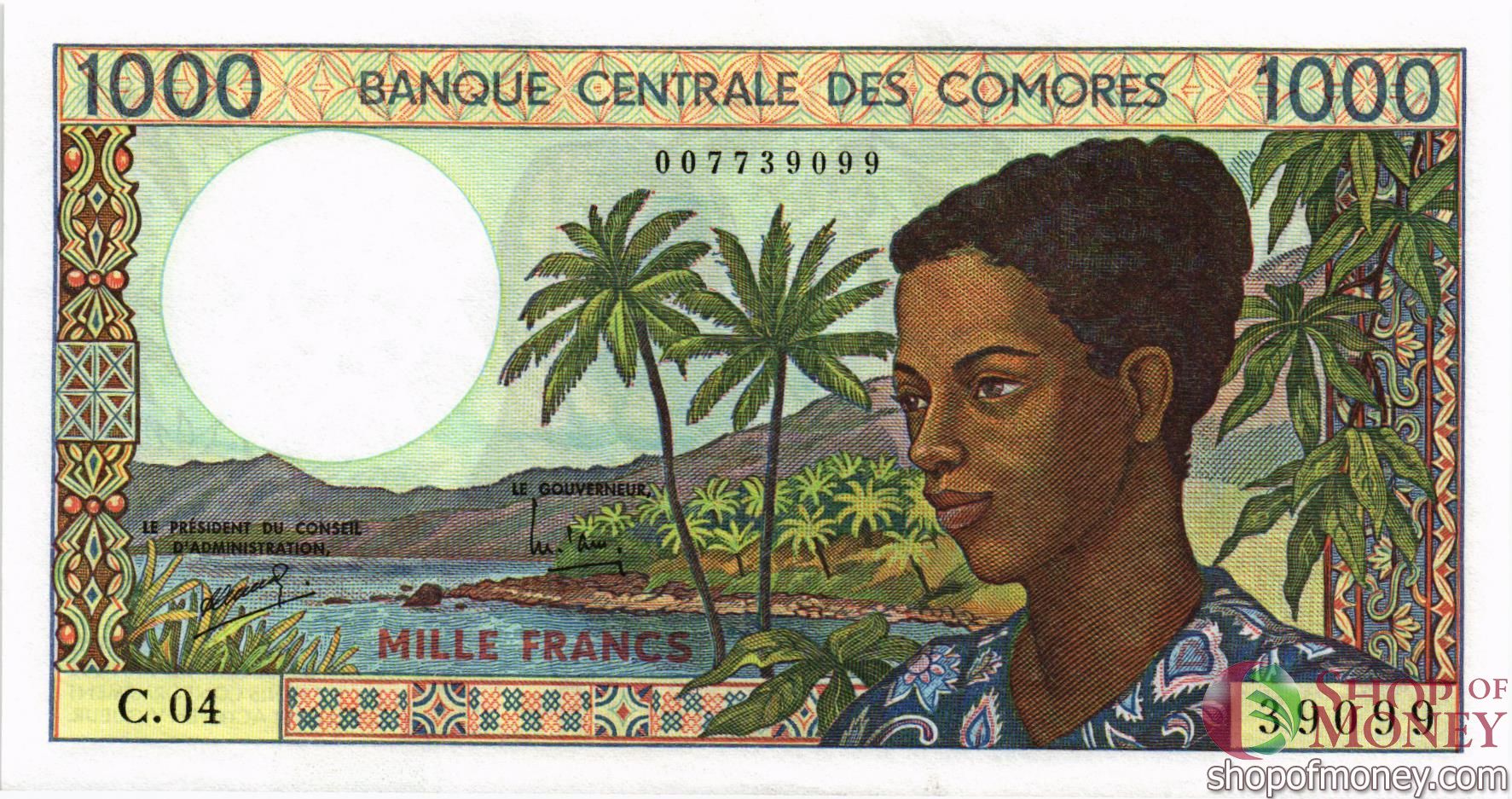 КОМОРСКИЕ ОСТРОВА 1000 ФРАНКОВ мини 1
