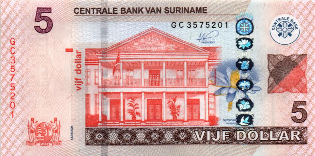 СУРИНАМ 5 ДОЛЛАРОВ мини 1