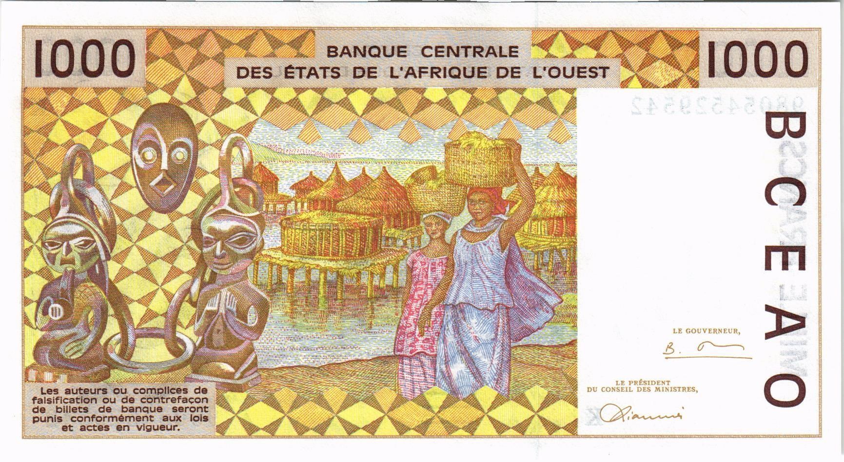 СЕНЕГАЛ 1000 ФРАНКОВ мини 2