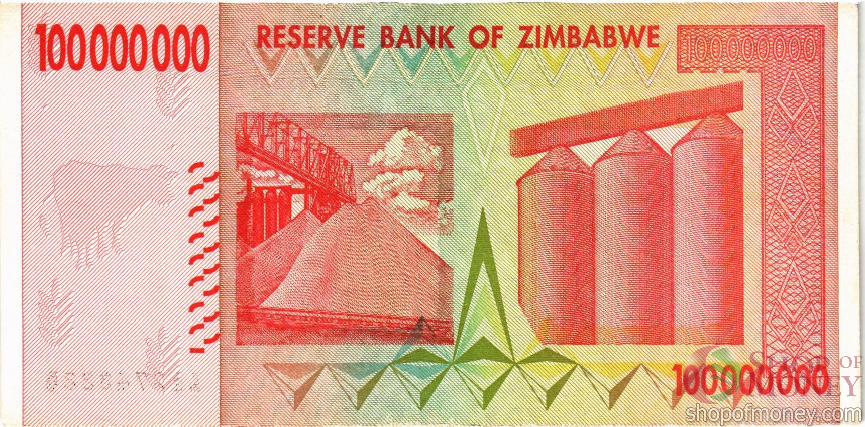 ЗИМБАБВЕ 100000000 ДОЛЛАРОВ (-AA-) мини 2