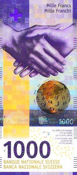 ШВЕЙЦАРИЯ 1000 ФРАНКОВ мини 1