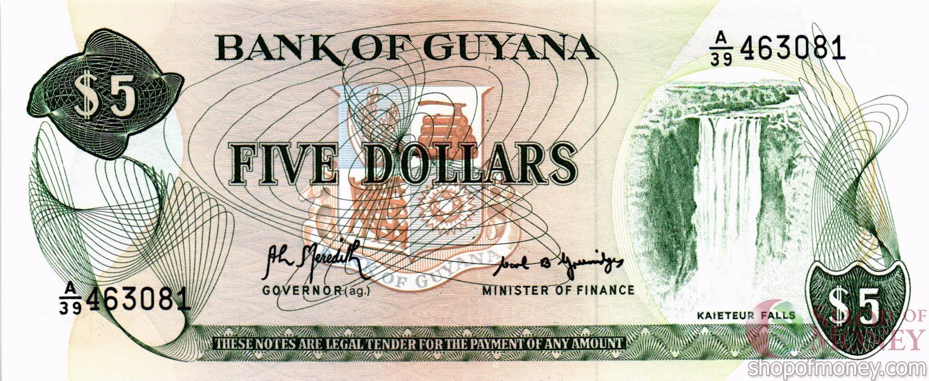 ГАЙАНА 5 ДОЛЛАРОВ