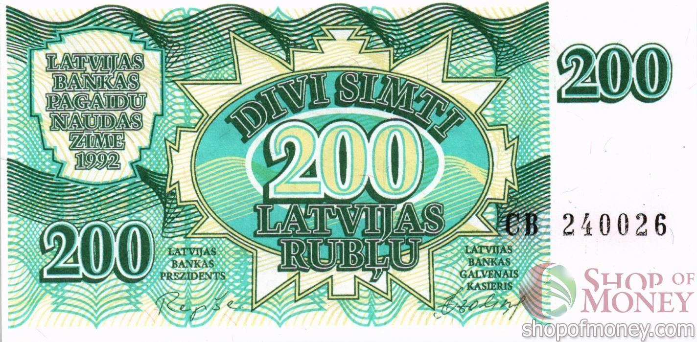 ЛАТВИЯ 200 РУБЛЕЙ мини 1