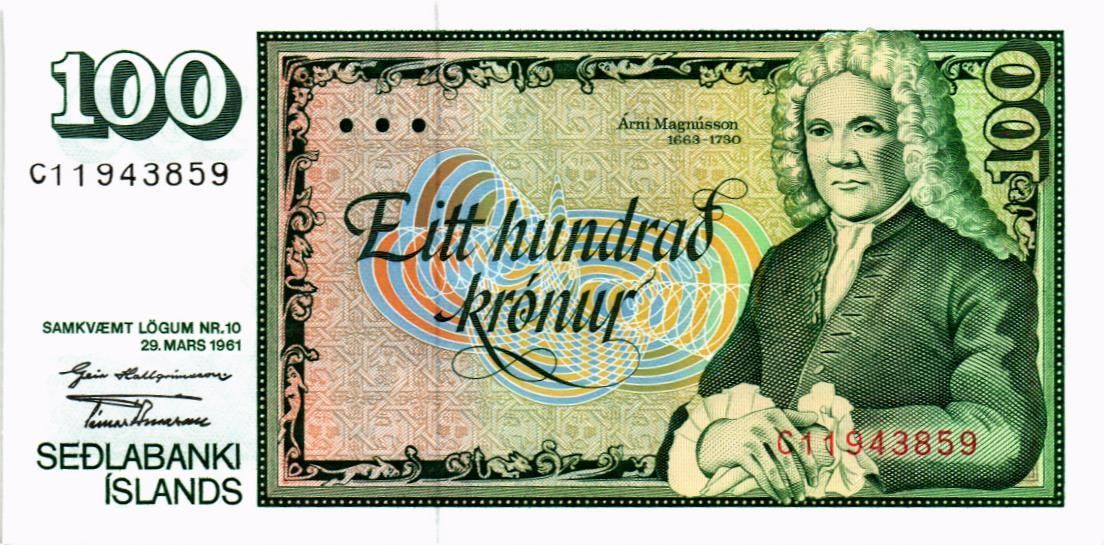 ИСЛАНДИЯ 100 КРОН мини 1