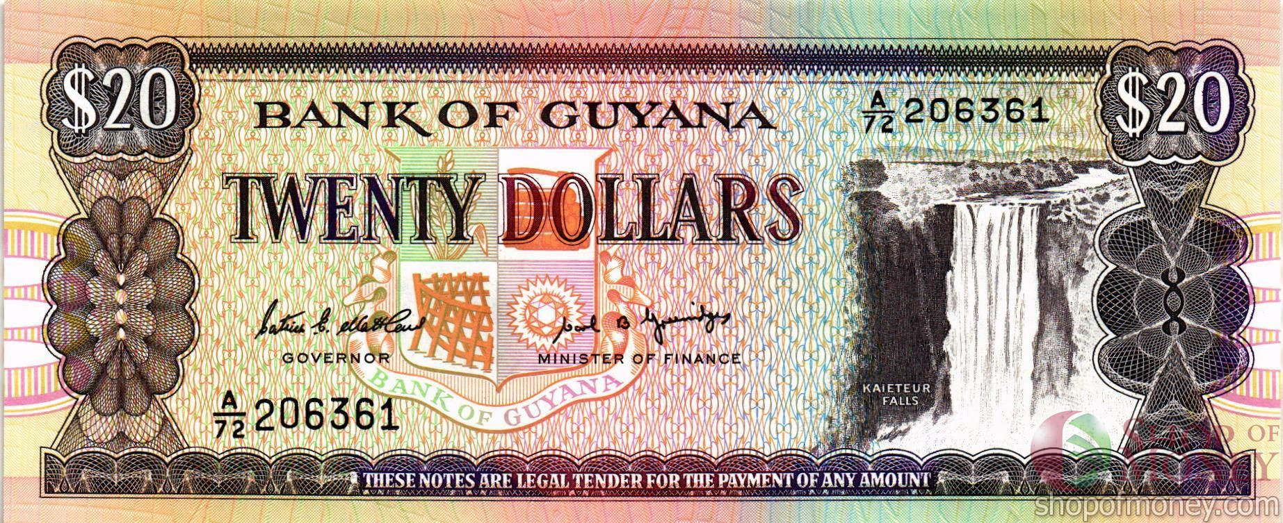ГАЙАНА 20 ДОЛЛАРОВ