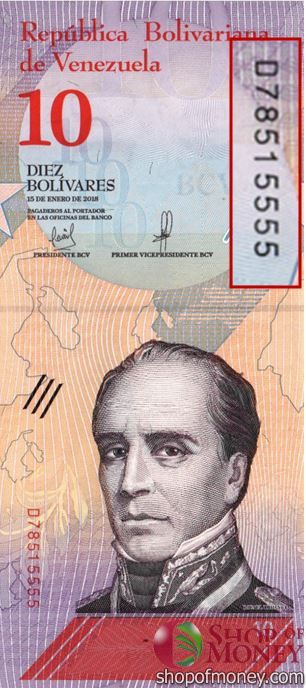 ВЕНЕСУЭЛА 10 БОЛИВАР # D 78515555 мини 1