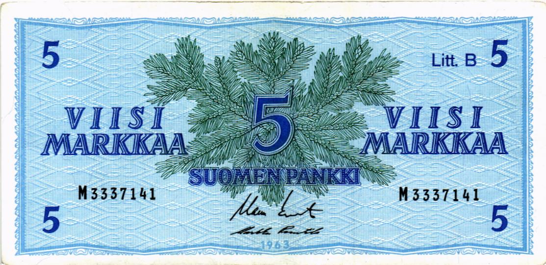 ФИНЛЯНДИЯ 5 МАРОК (Litt. B) мини 1