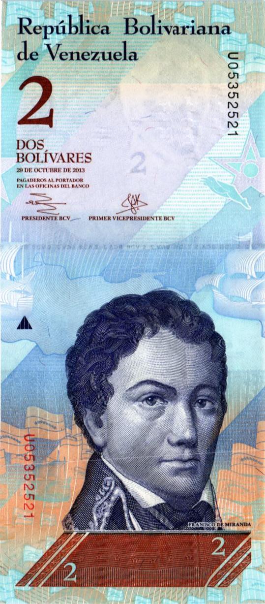 ВЕНЕСУЭЛА 2 БОЛИВАРА (29.10.2013) мини 1