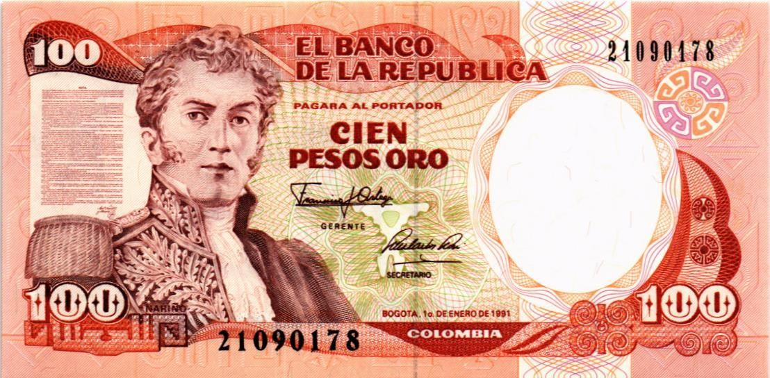 КОЛУМБИЯ 100 ПЕСО (01.01.1991)