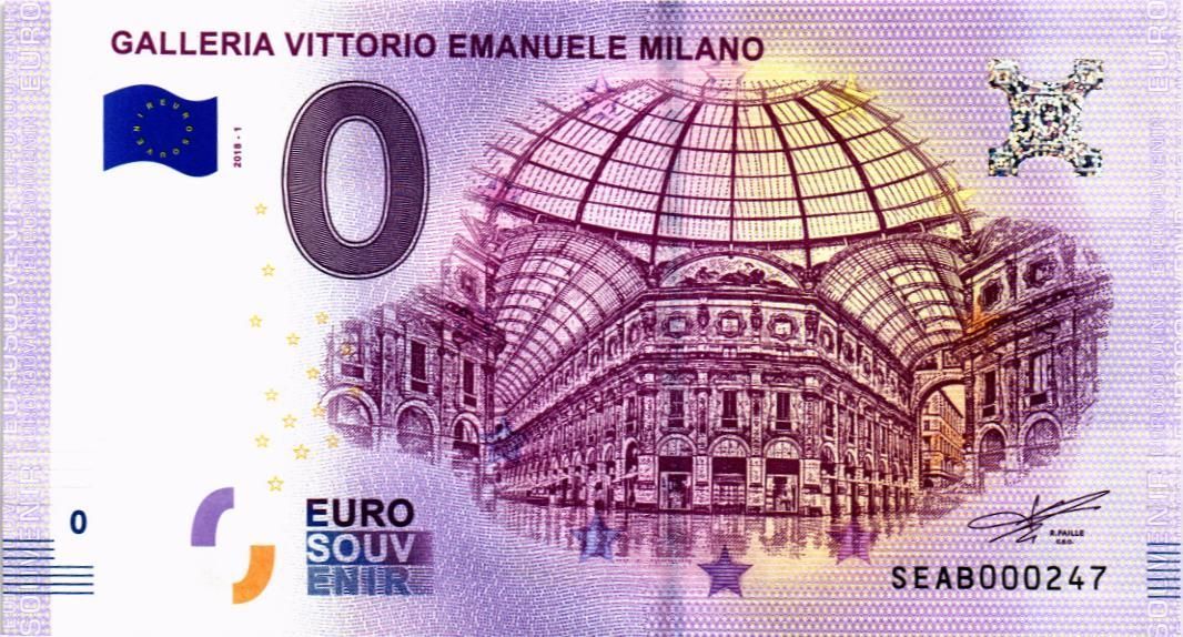 GALLERIA VITTORIO EMANUELE MILANO 0 ЕВРО мини 1