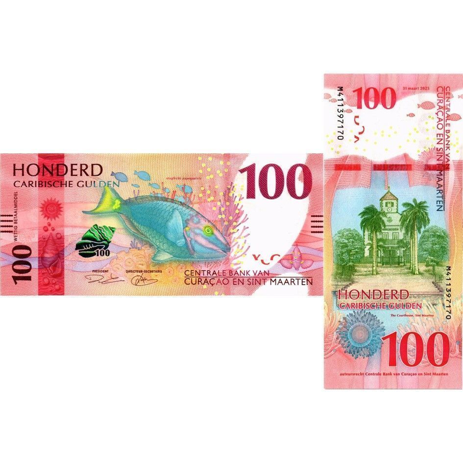 КЮРАСАО И СИНТ-МАРТЕН НАБОР 10-20-50-100-200 ГУЛЬДЕНОВ мини 6