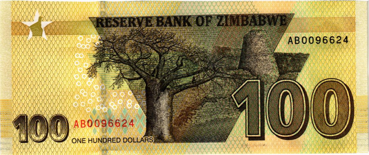 ЗИМБАБВЕ 100 ДОЛЛАРОВ мини 2