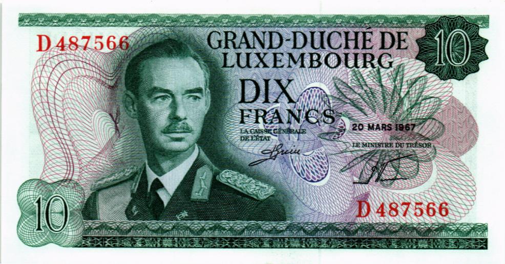 ЛЮКСЕМБУРГ 10 ФРАНКОВ мини 1