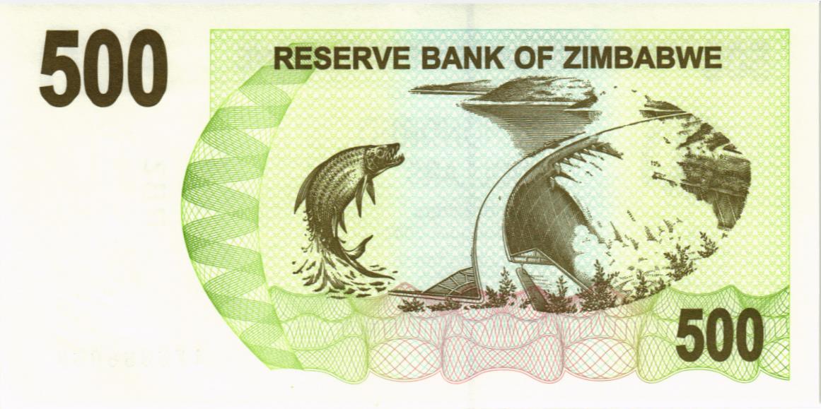 ЗИМБАБВЕ 500 ДОЛЛАРОВ мини 2