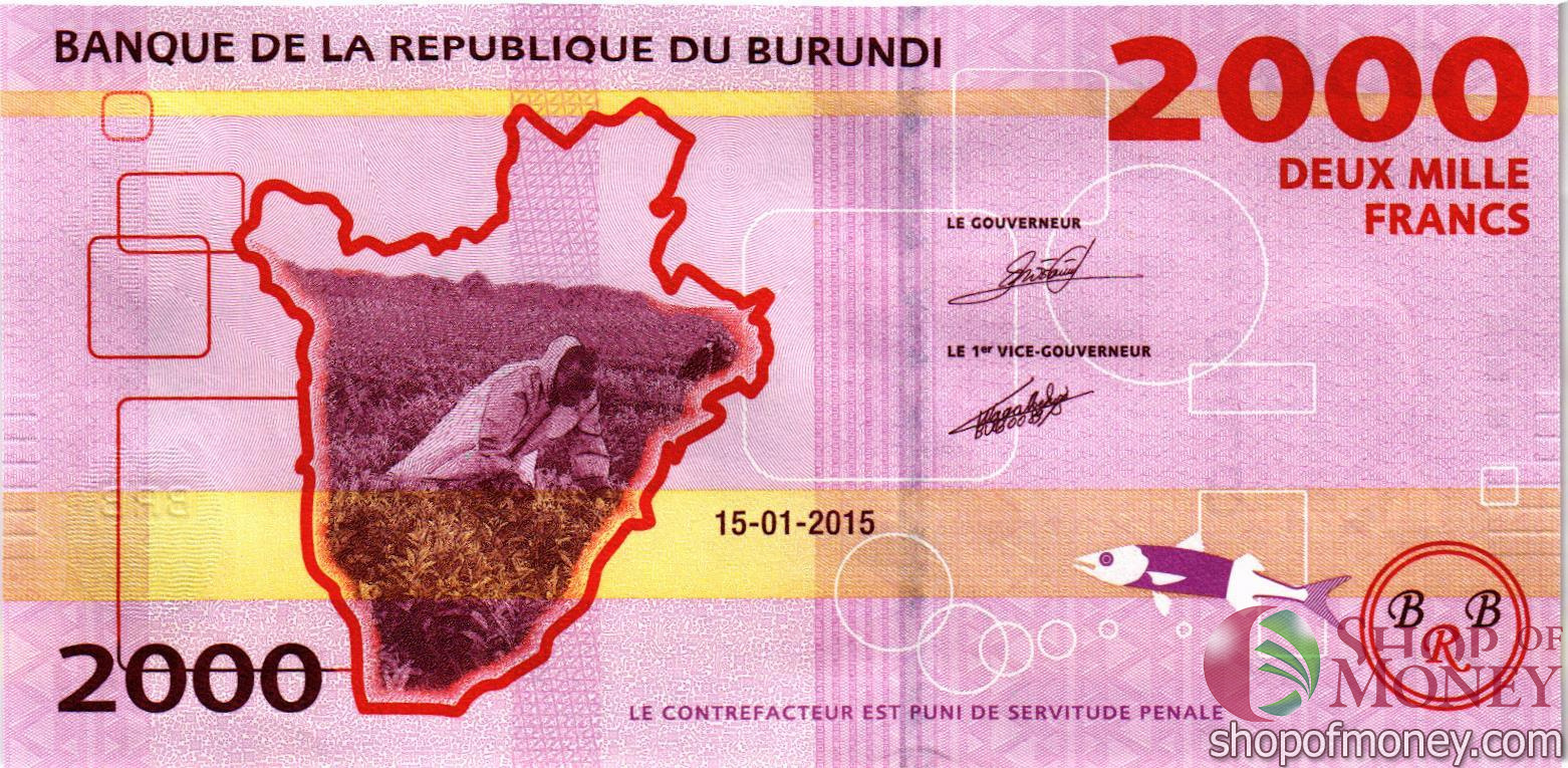 БУРУНДИ 2000 ФРАНКОВ мини 2
