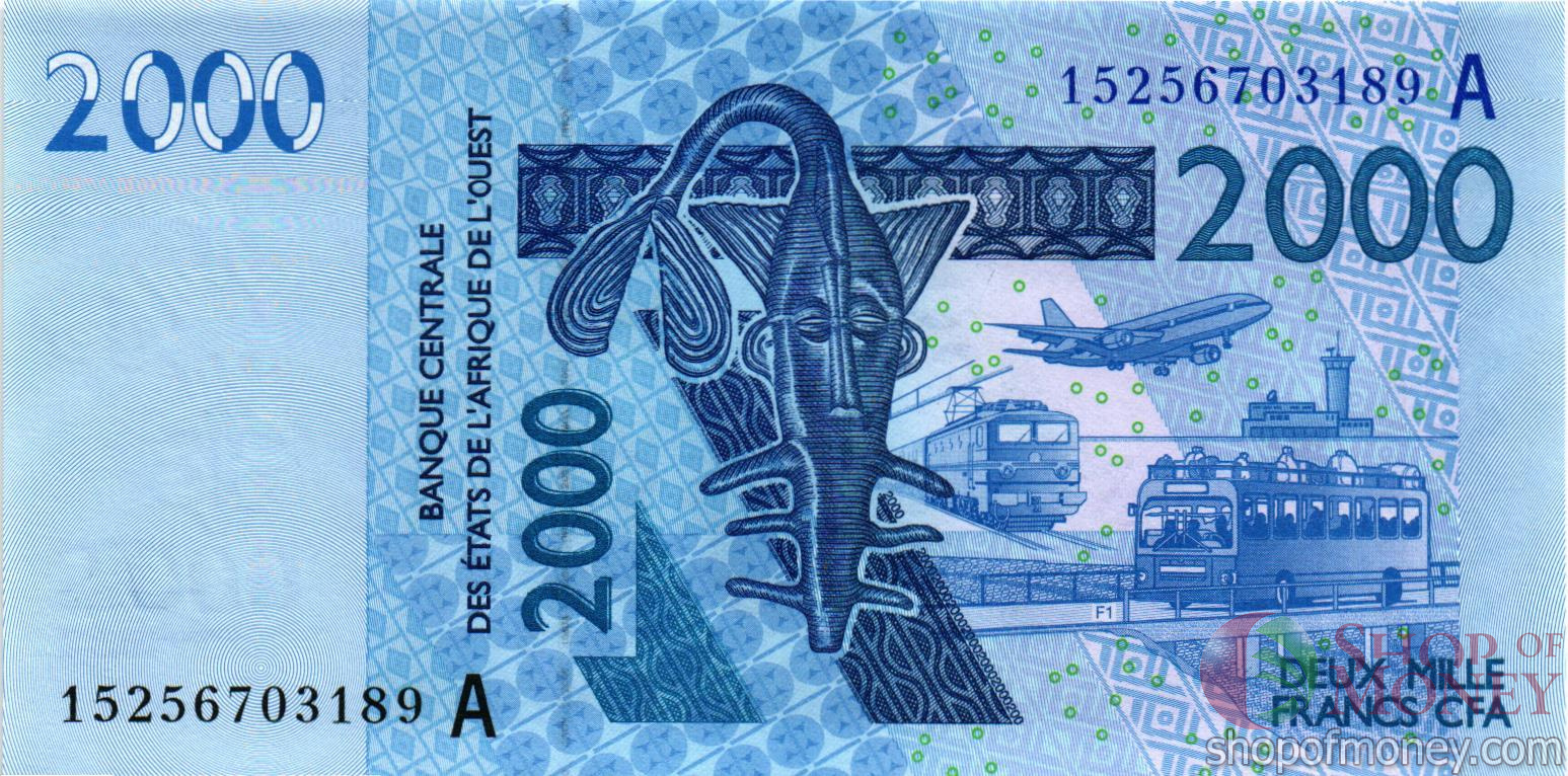 КОТ-Д'ИВУАР 2000 ФРАНКОВ мини 1