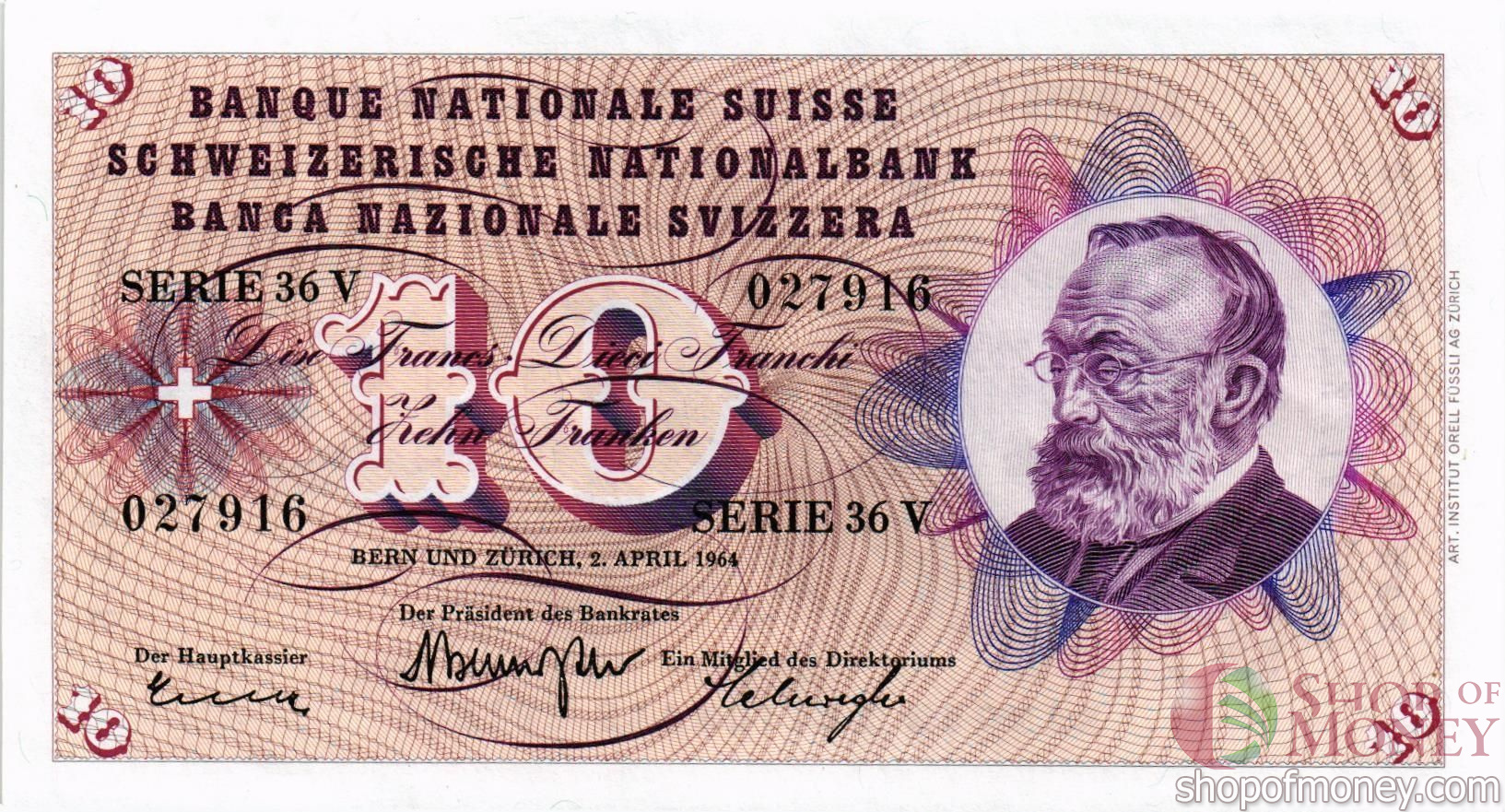 ШВЕЙЦАРИЯ 10 ФРАНКОВ