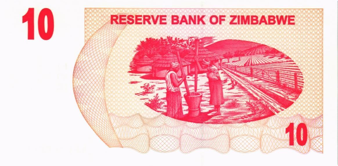 ЗИМБАБВЕ 10 ДОЛЛАРОВ мини 2