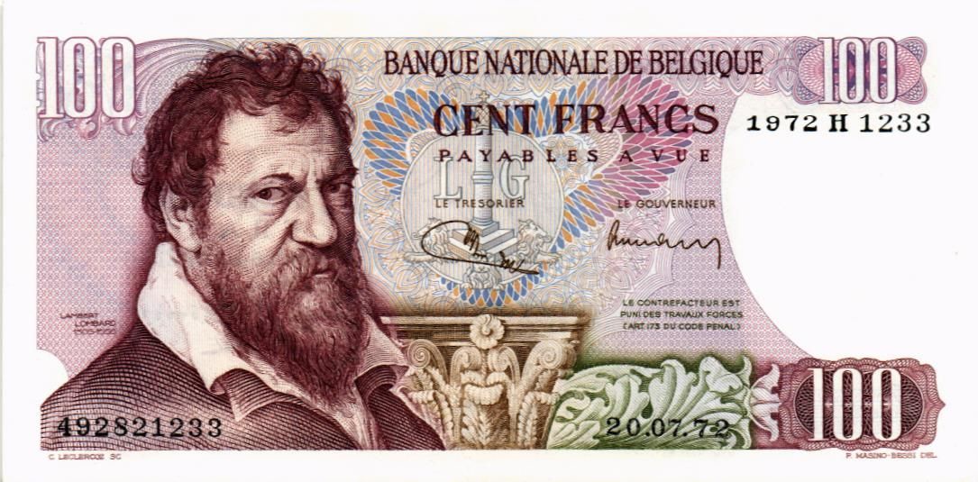 БЕЛЬГИЯ 100 ФРАНКОВ (20.07.1972)