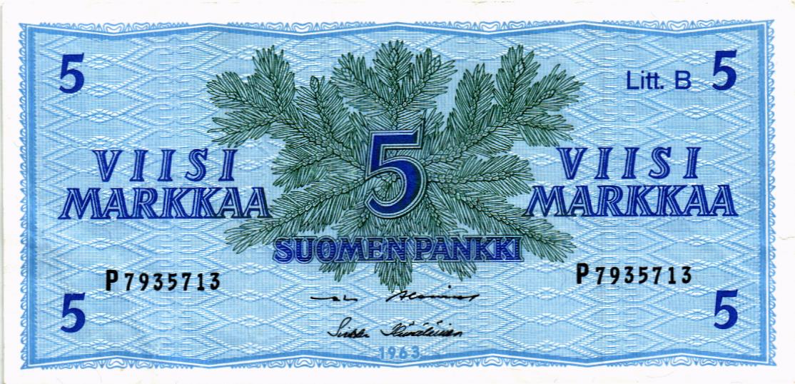 ФИНЛЯНДИЯ 5 МАРОК (Litt. B) мини 1