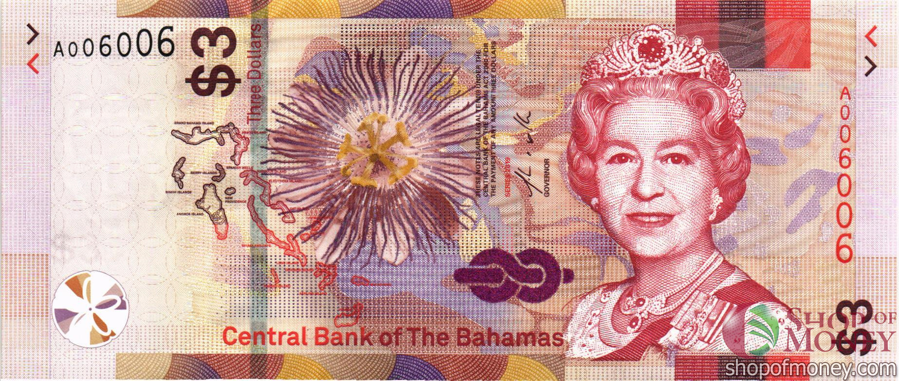 БАГАМСКИЕ ОСТРОВА 3 ДОЛЛАРА #A006006 мини 1