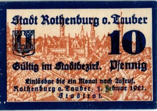 ГЕРМАНИЯ 10 ПФЕННИГОВ (НОТГЕЛЬД) мини 1