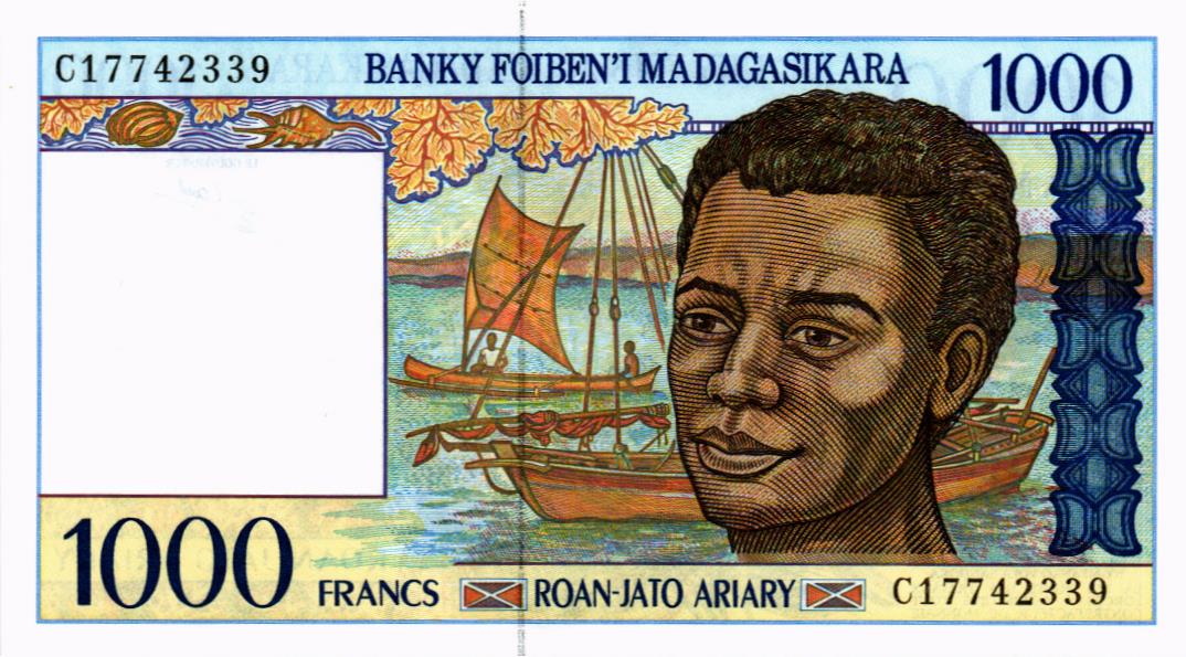 МАДАГАСКАР 1000 ФРАНКОВ мини 1