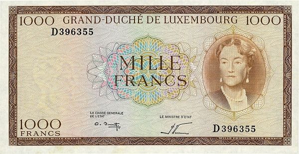 ЛЮКСЕМБУРГ 1000 ФРАНКОВ мини 1