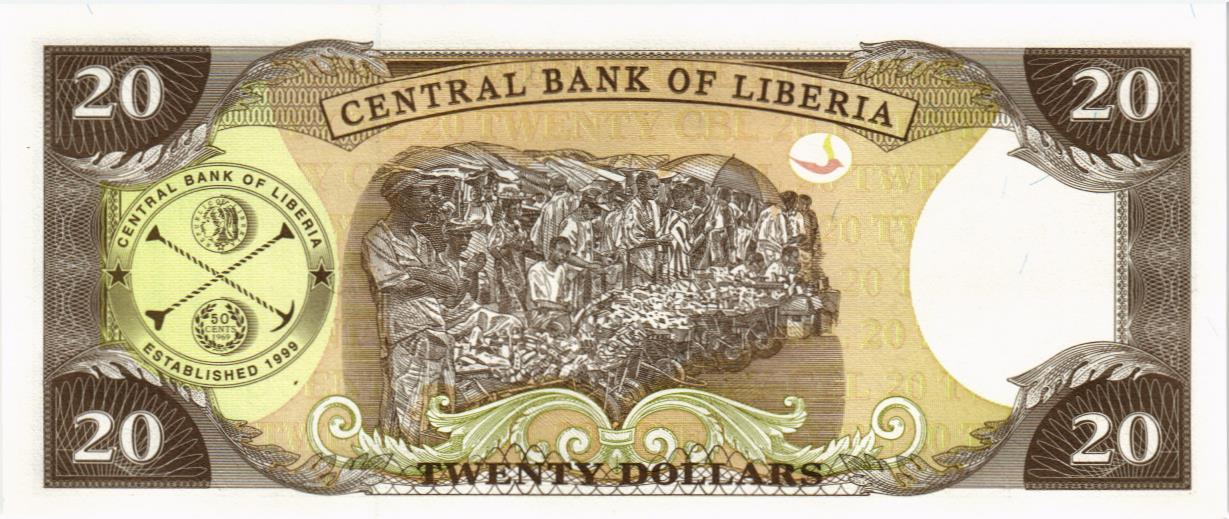ЛИБЕРИЯ 20 ДОЛЛАРОВ мини 2
