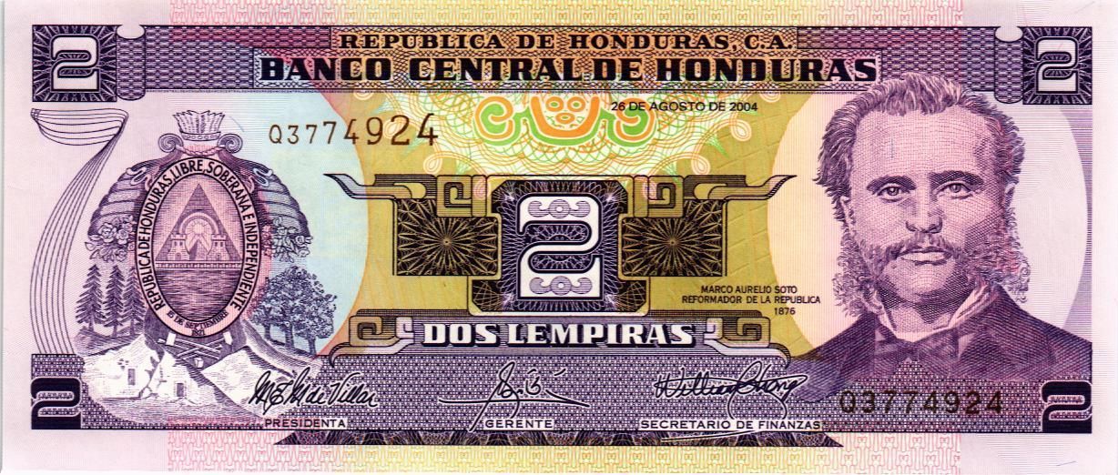 ГОНДУРАС 2 ЛЕМПИРЫ