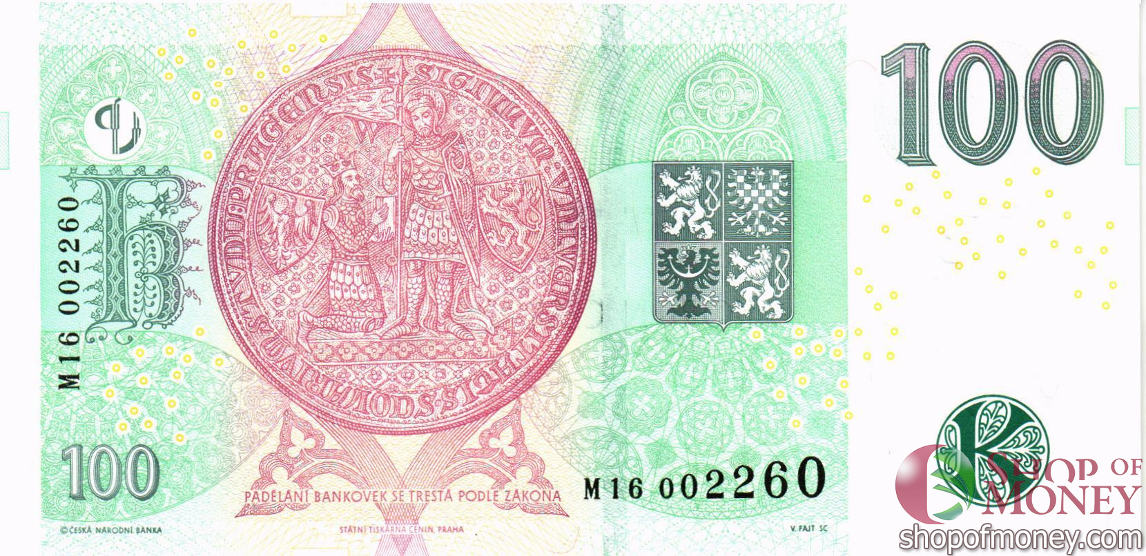 ЧЕХИЯ 100 КРОН (100-летие Чешской кроны) мини 2