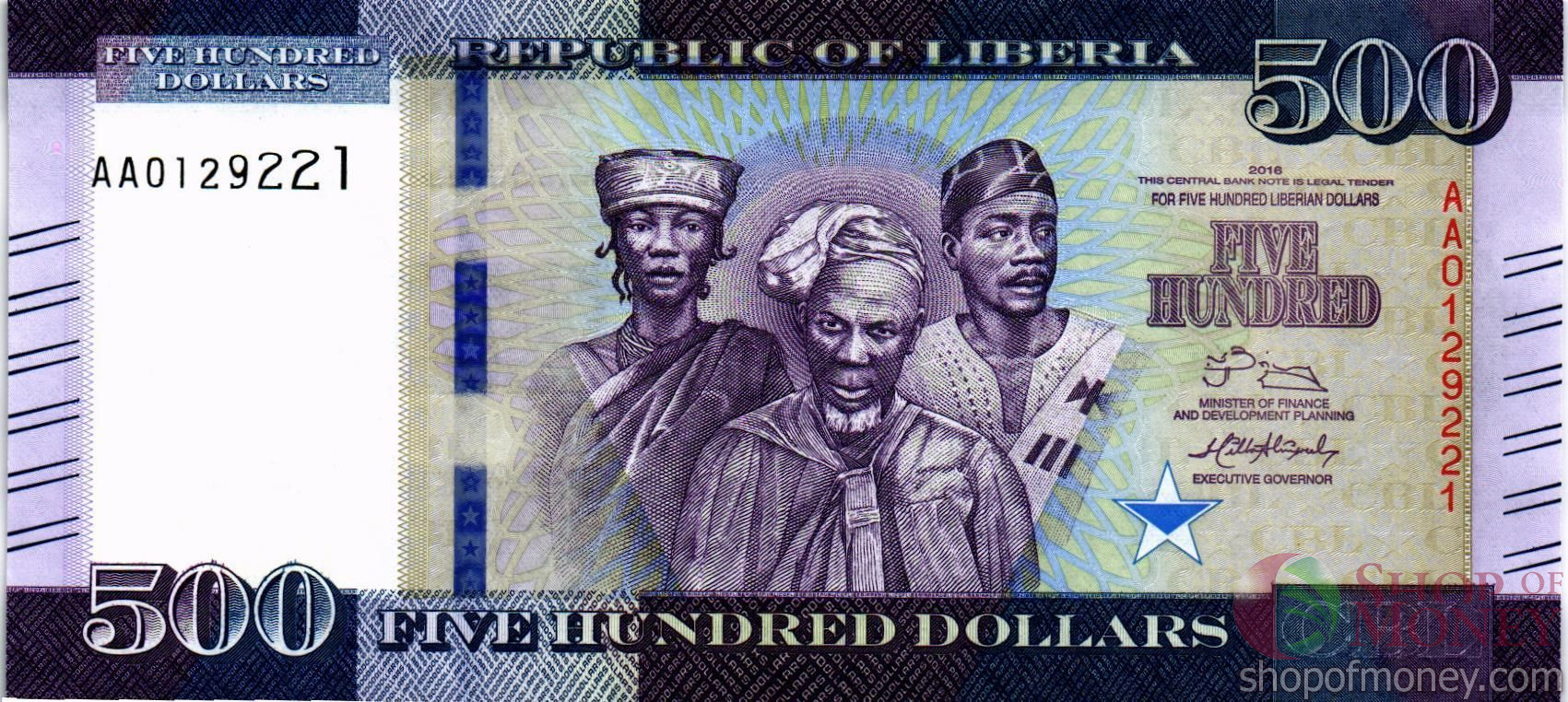 ЛИБЕРИЯ 500 ДОЛЛАРОВ