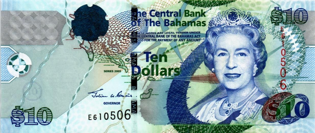 БАГАМСКИЕ ОСТРОВА 10 ДОЛЛАРОВ мини 1